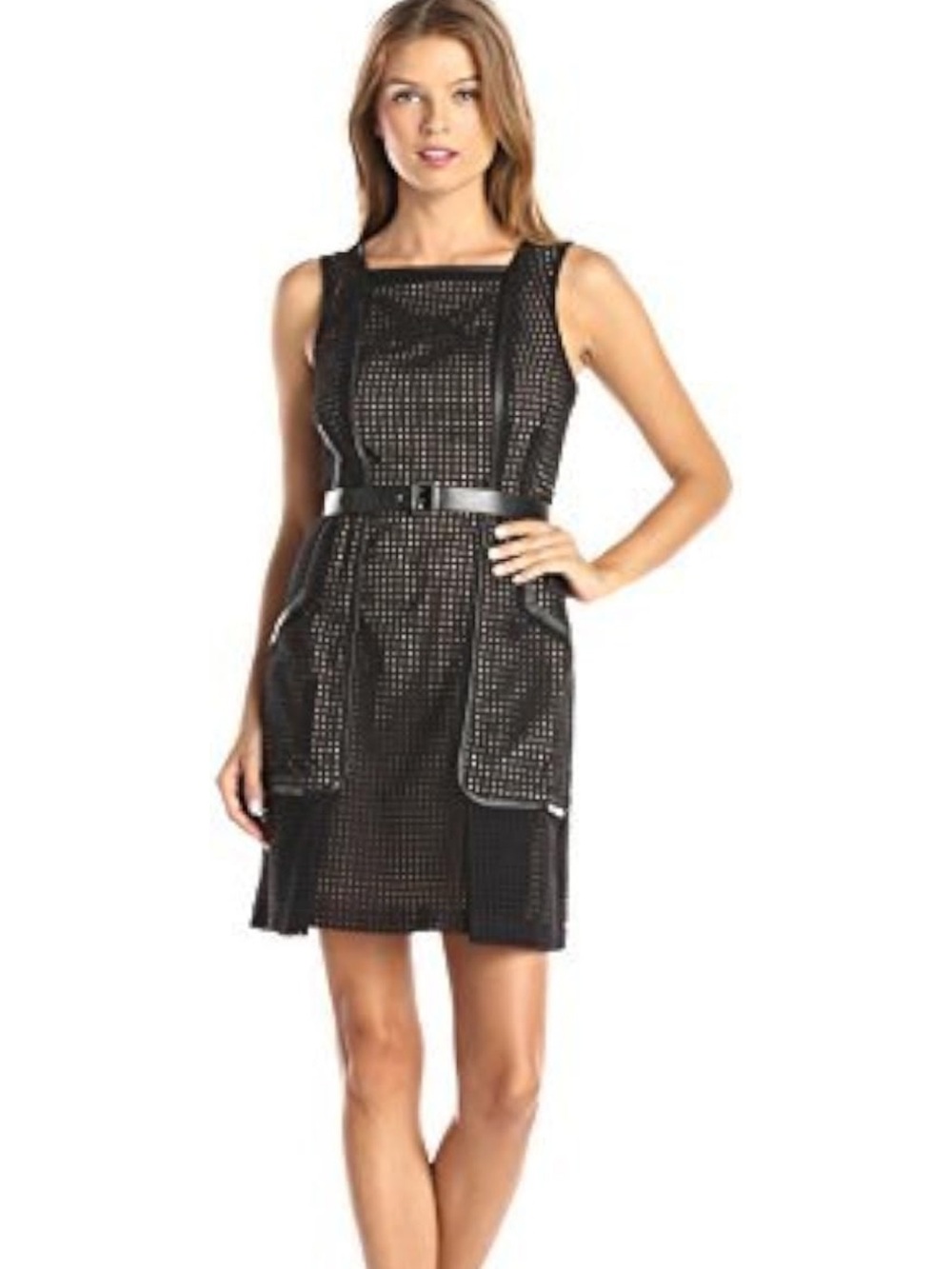 ivy + blu Black Mesh Mini Dress Size 6 Like New